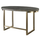 Taja Oval Writing Desk in Dark Walnut and Brushed Brass by Uttermost
