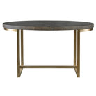 Taja Oval Writing Desk in Dark Walnut and Brushed Brass by Uttermost