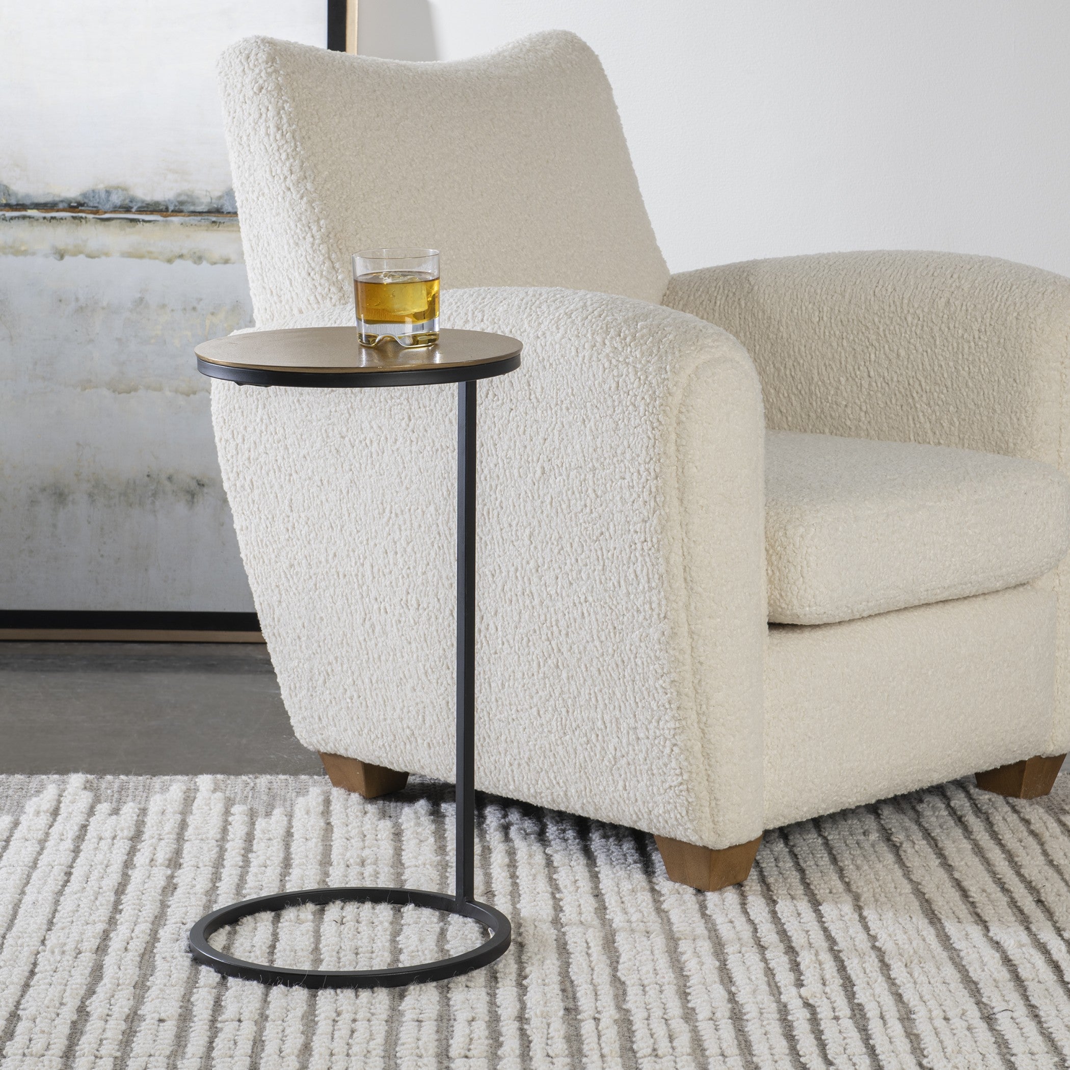 Brunei Gold Accent/Drink Table by Uttermost