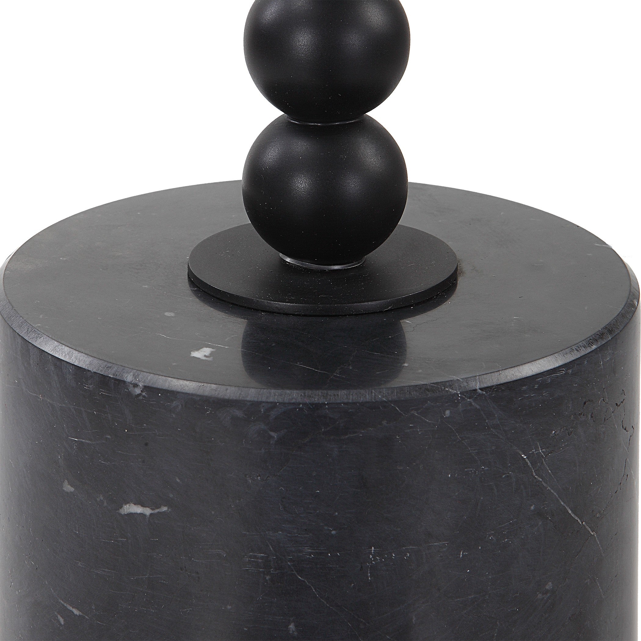 Bead Black Marble Drink Table by Uttermost