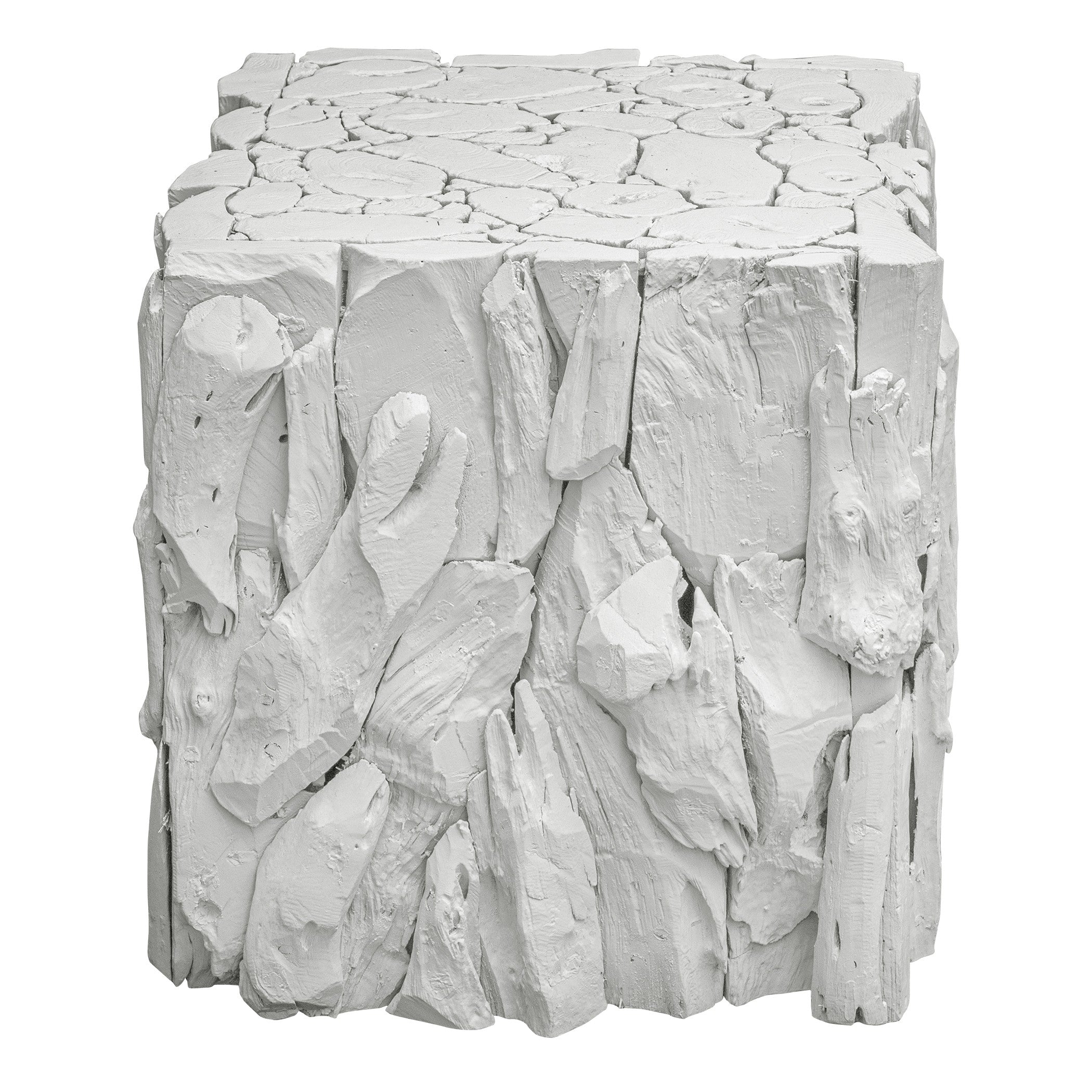 Teak Root White Bunching Cube by Uttermost