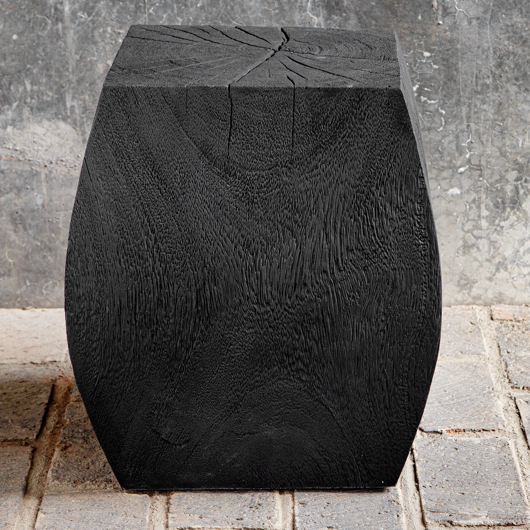Grove Black Wooden Accent Stool by Uttermost