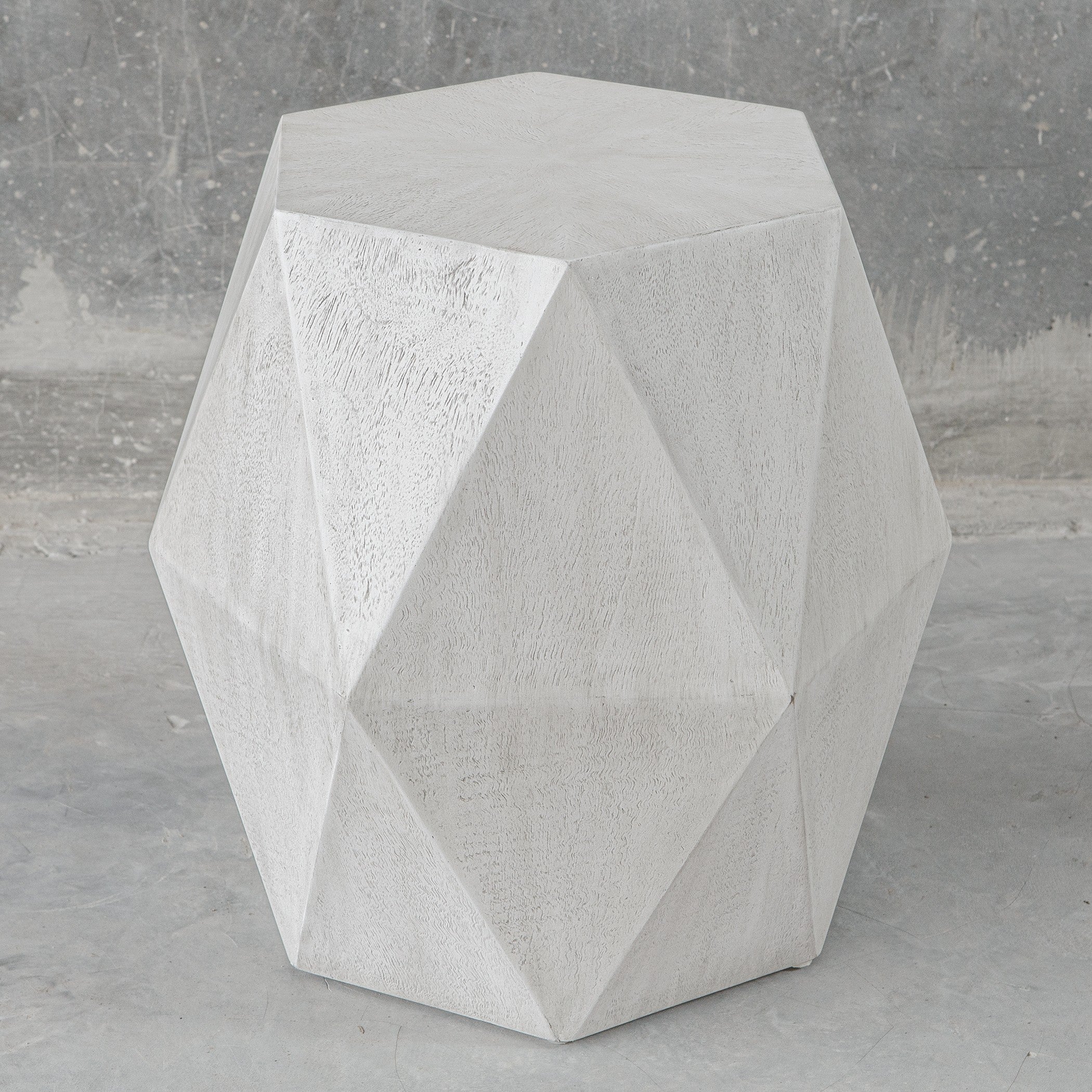 Volker White Geometric Accent Table by Uttermost