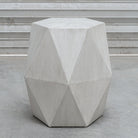Volker White Geometric Accent Table by Uttermost