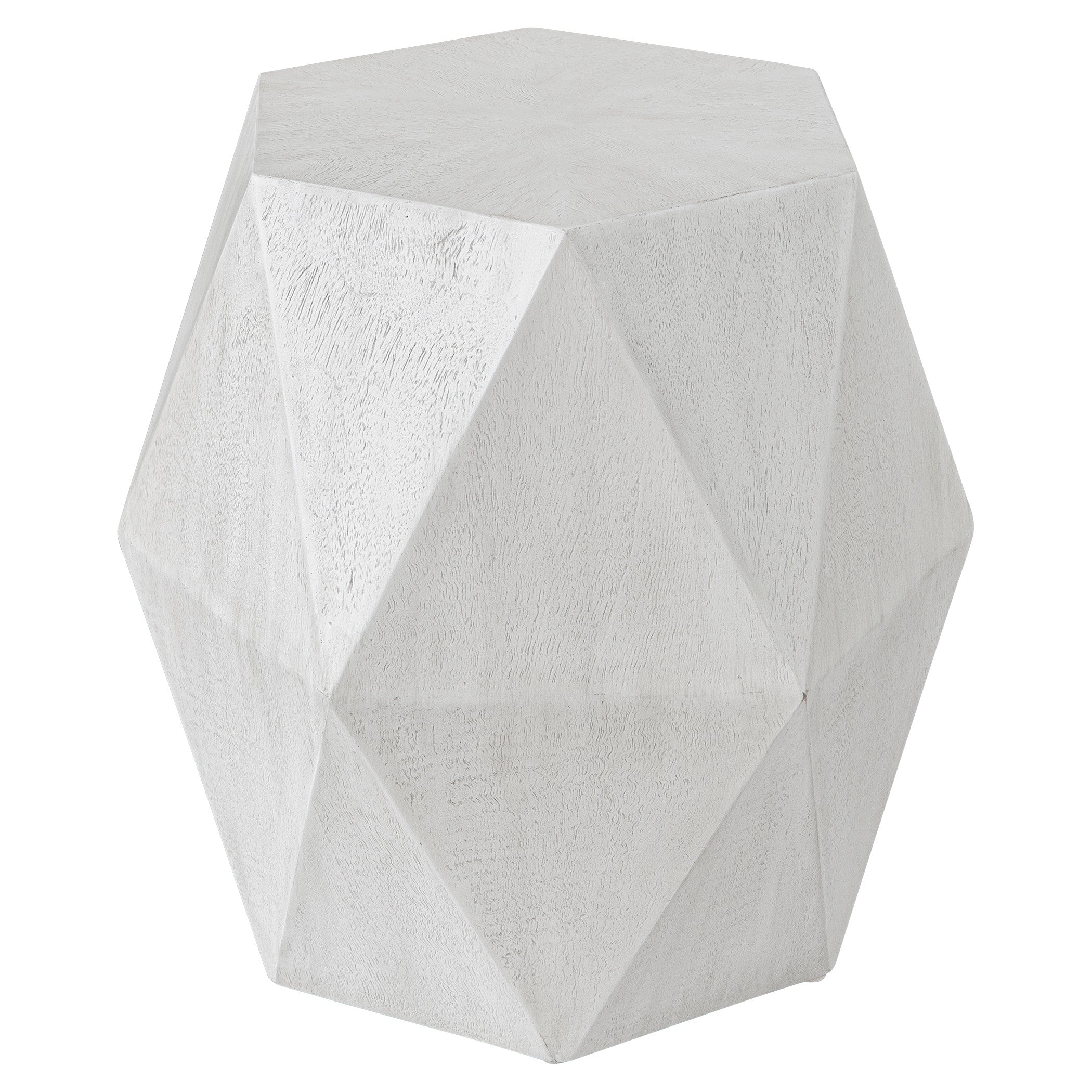 Volker White Geometric Accent Table by Uttermost