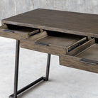 Comrade Mango Wood Desk with Aged Steel Base by Uttermost