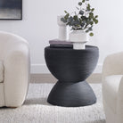 Bongo Black Rattan Side Table by Uttermost