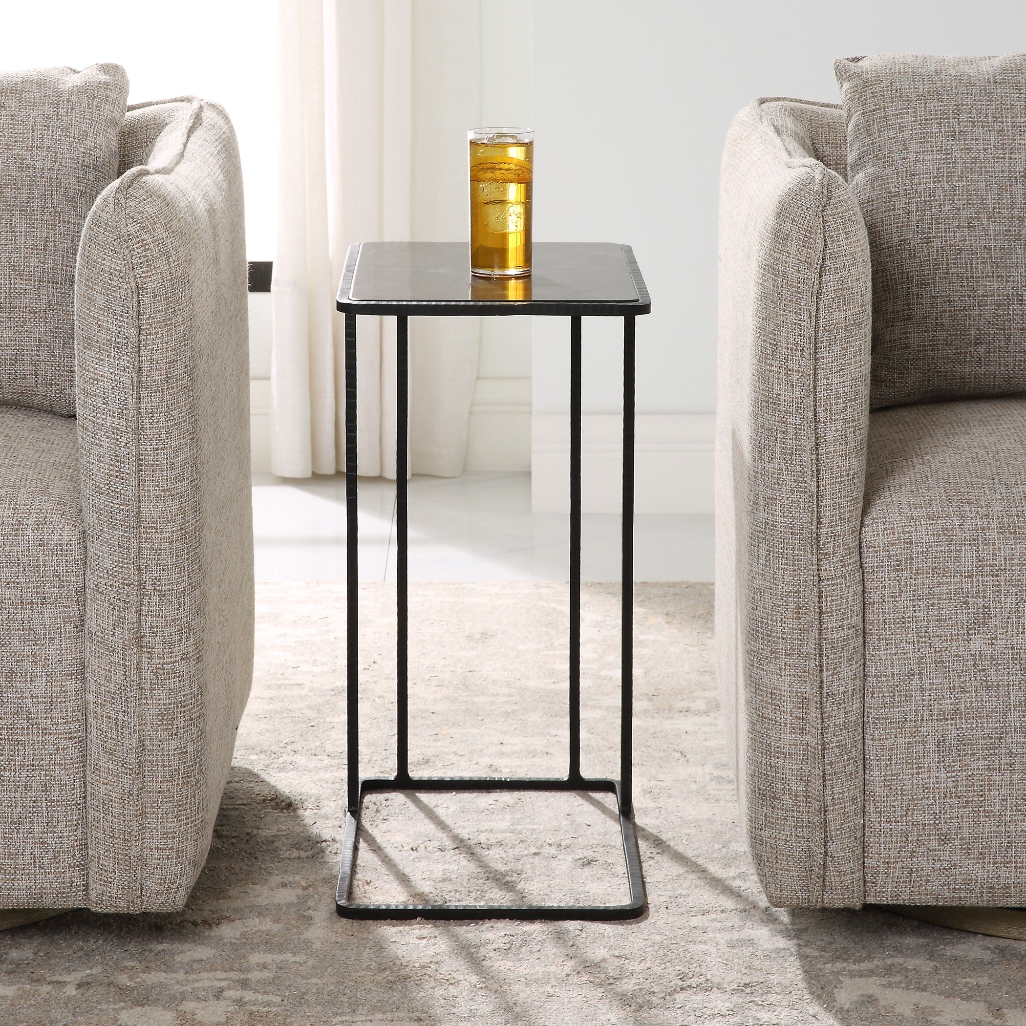 Cavern Stone & Iron Accent Table by Uttermost