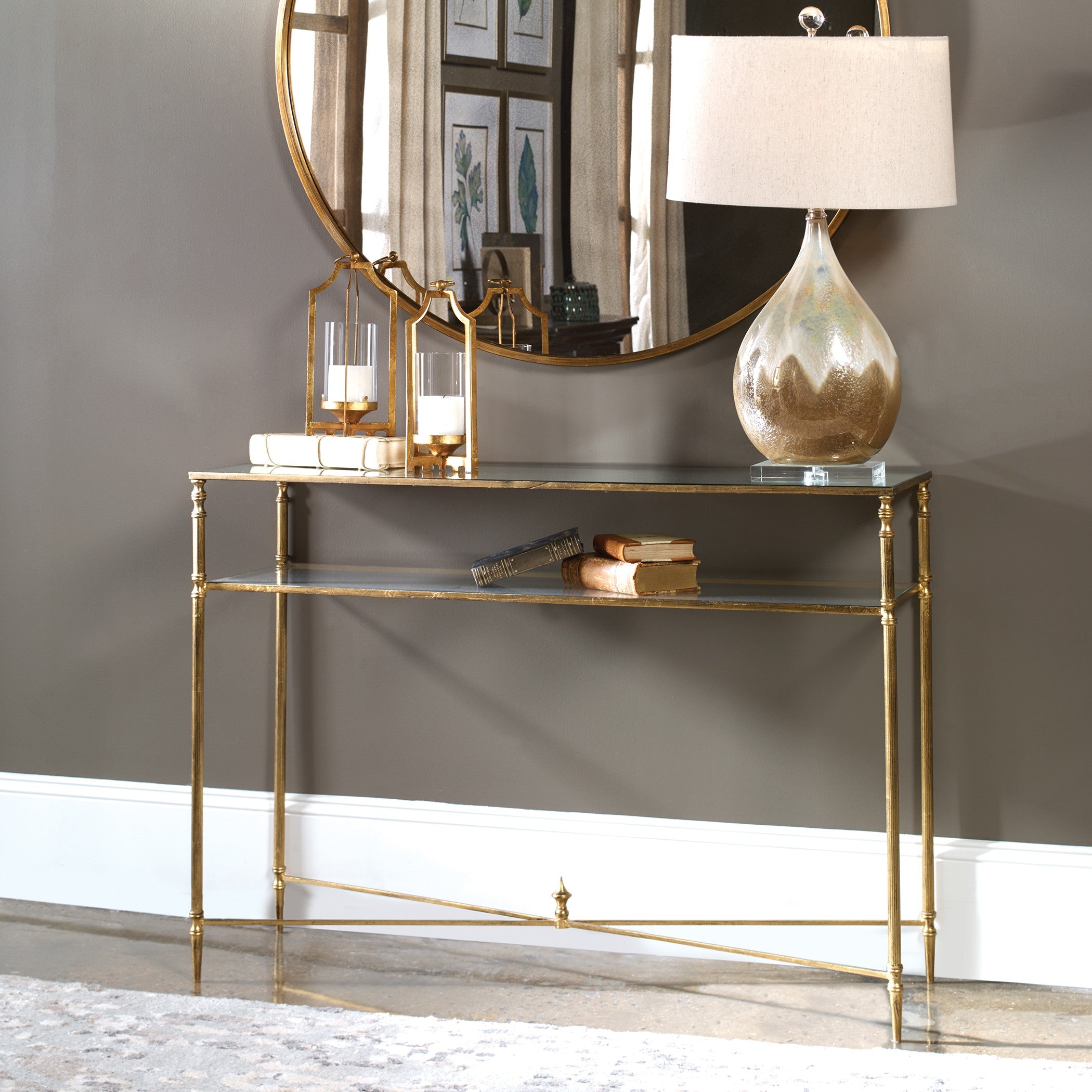 Henzler Mirrored Glass Console Table by Uttermost