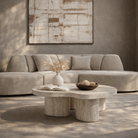 Lilac Faux Travertine Coffee Table by Tommy Franks