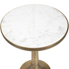 Gianno Round Side Table in White Marble by Uttermost