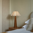 Sylva Table Lamp in Antique Brass & Ceramic with White Cotton Light Shade by Heathfield & Co