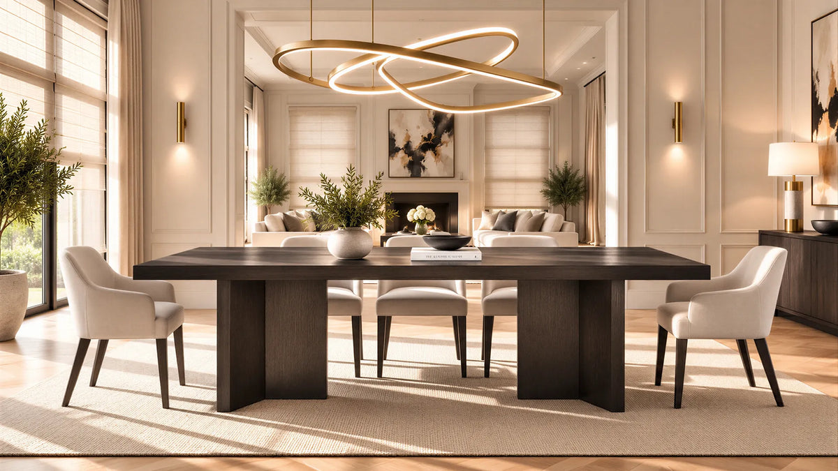 Sorrento Brown Oak Wood Dining Table Berkeley Designs