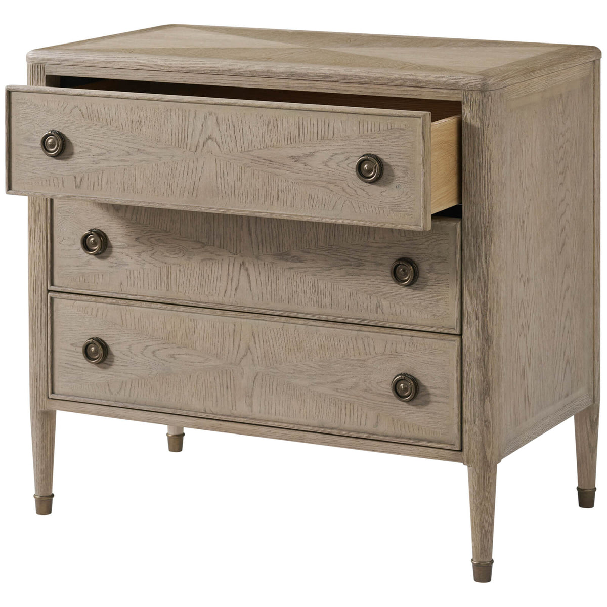 Hillcrest Bedside Table in Riverwash Oak by Theodore Alexander