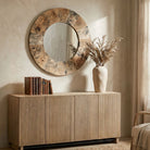 Hiram Round Wood Mirror by Uttermost