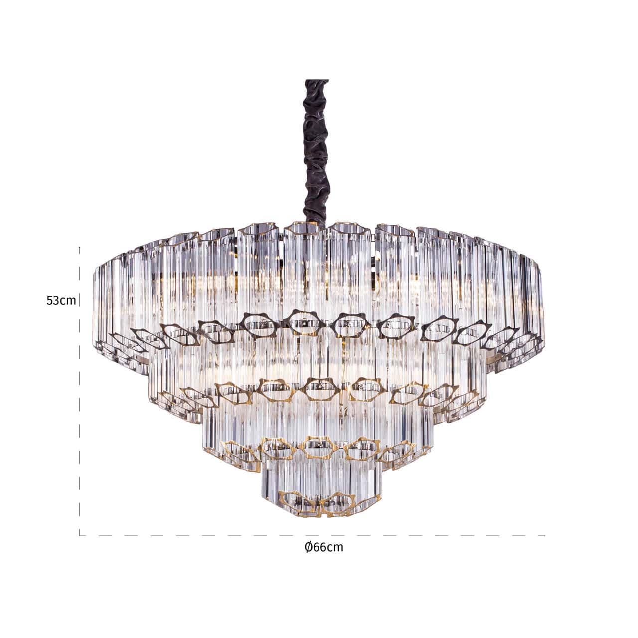 Bece Chandelier Glass Shade & Nickel Chrome Frame by Richmond Interiors