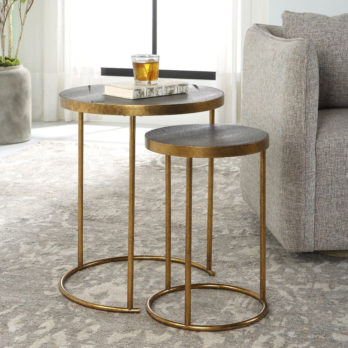 Aragon Brass Nesting Tables - Set of 2 by Uttermost