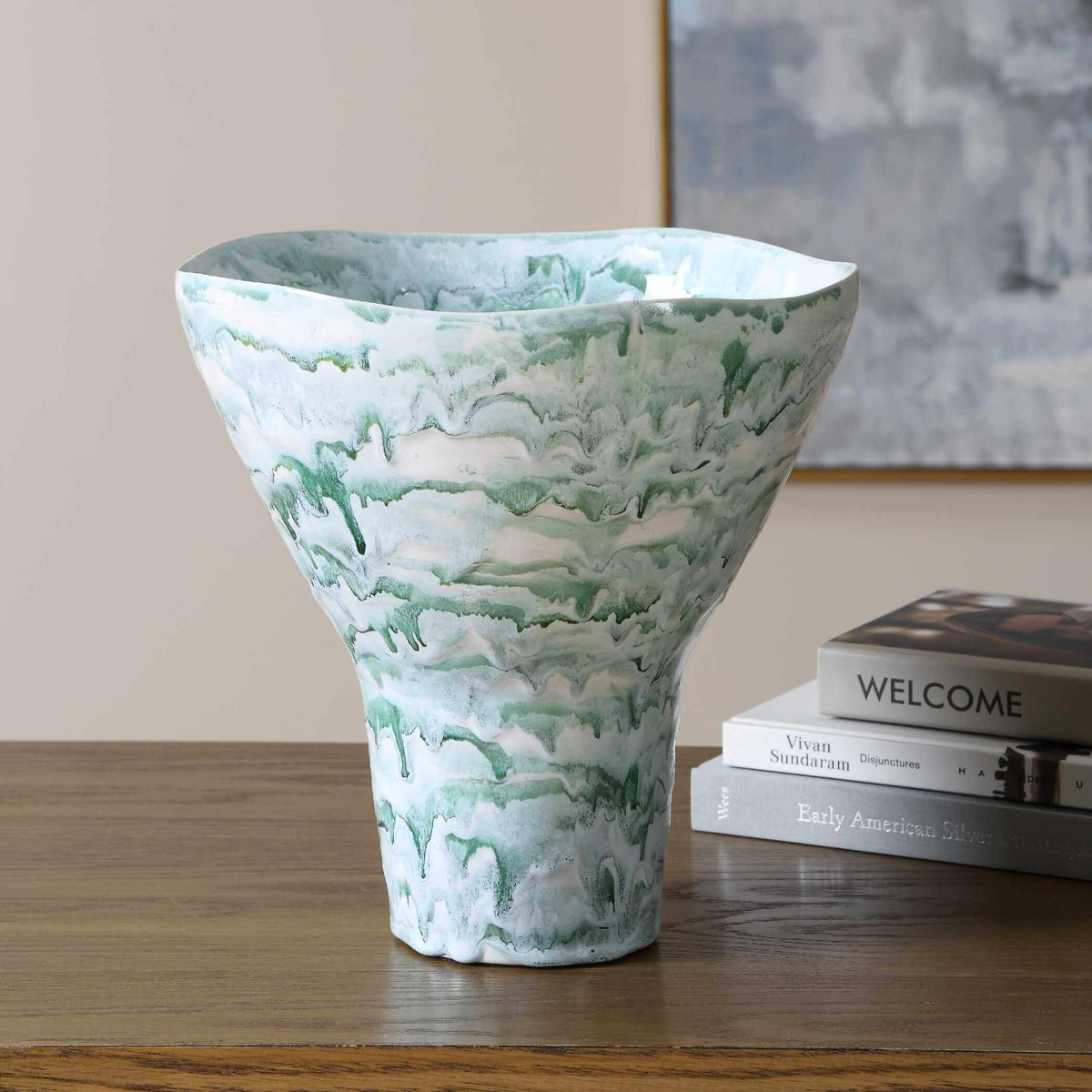 Jameis Ceramic Watercolour Vase by Uttermost