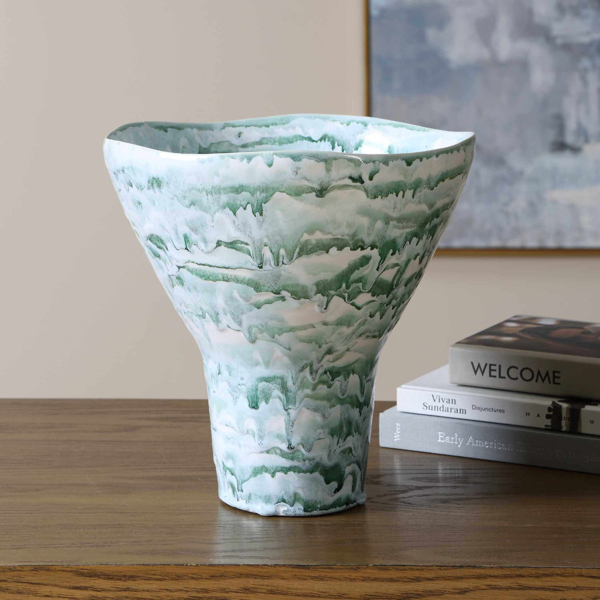 Jameis Ceramic Watercolour Vase Uttermost