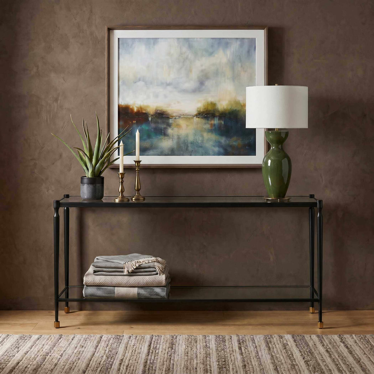Javana Glass / Iron Console Table by Uttermost