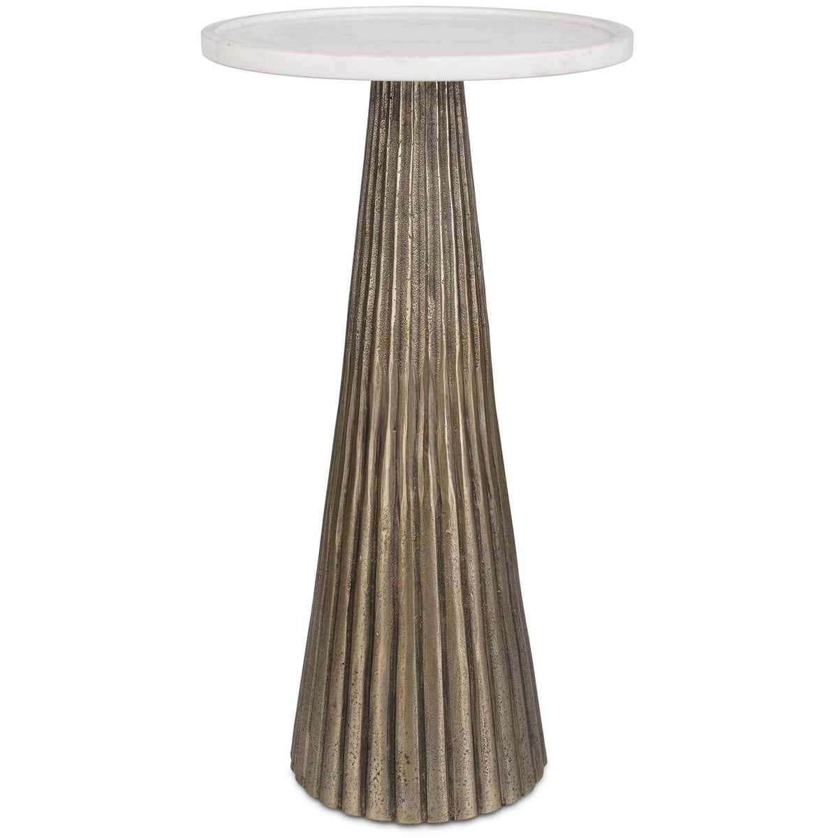 Juniper Fluted Marble Top Side Table Keiichi