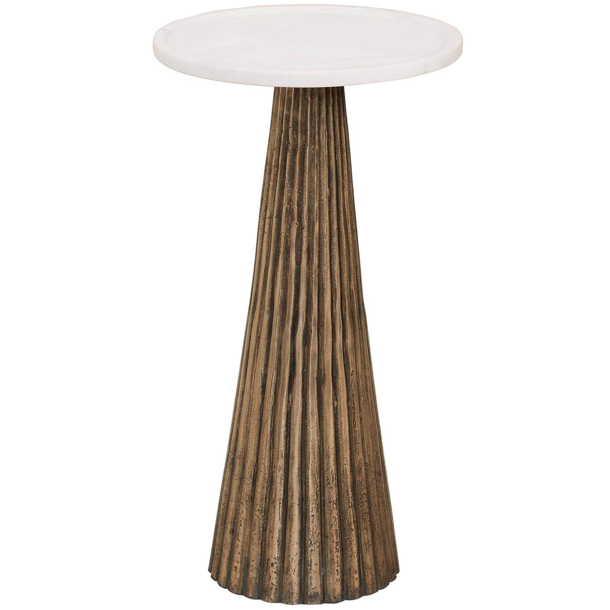 Juniper Fluted Marble Top Side Table Keiichi