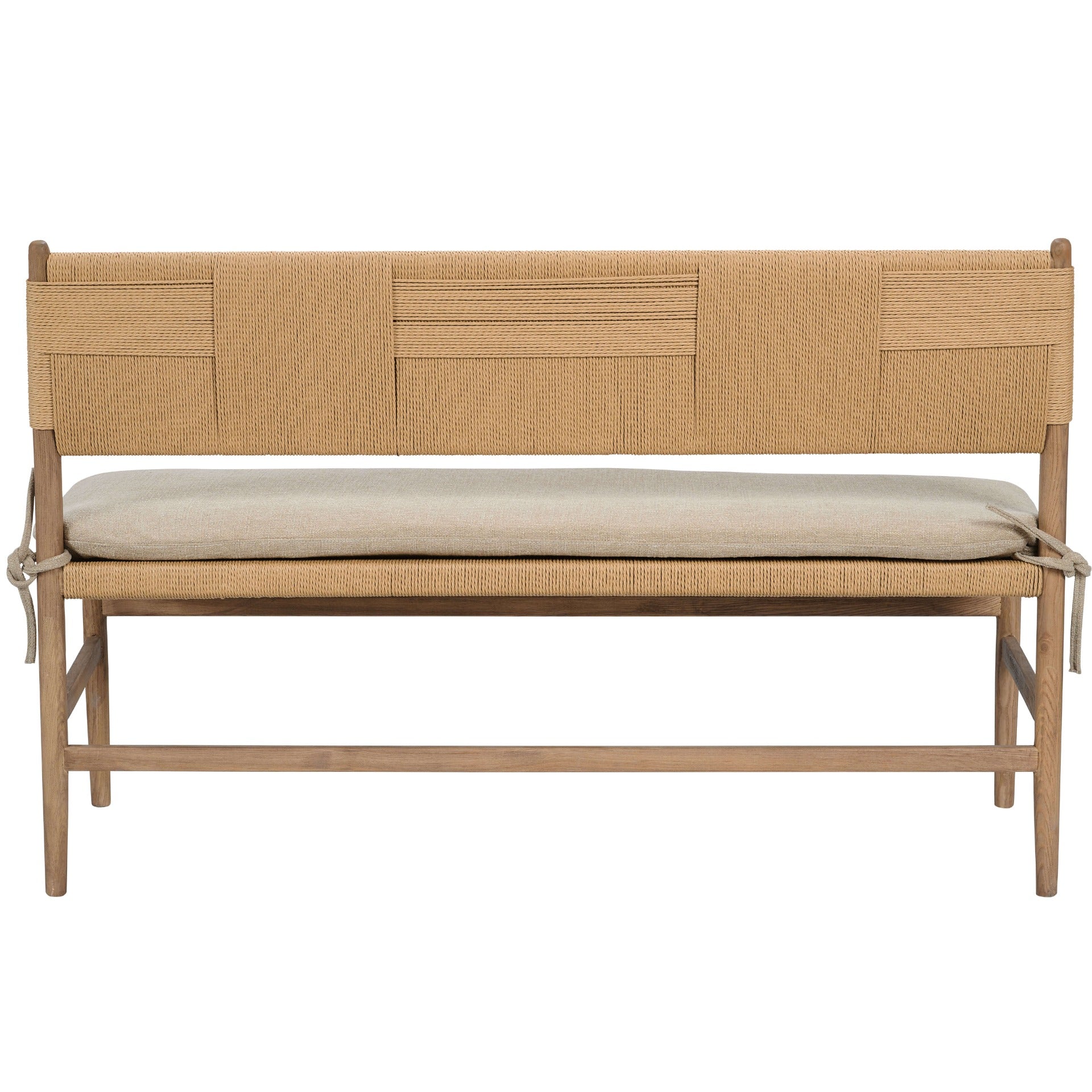 Radford Bench with Fabric Seat Cushion by Keiichi