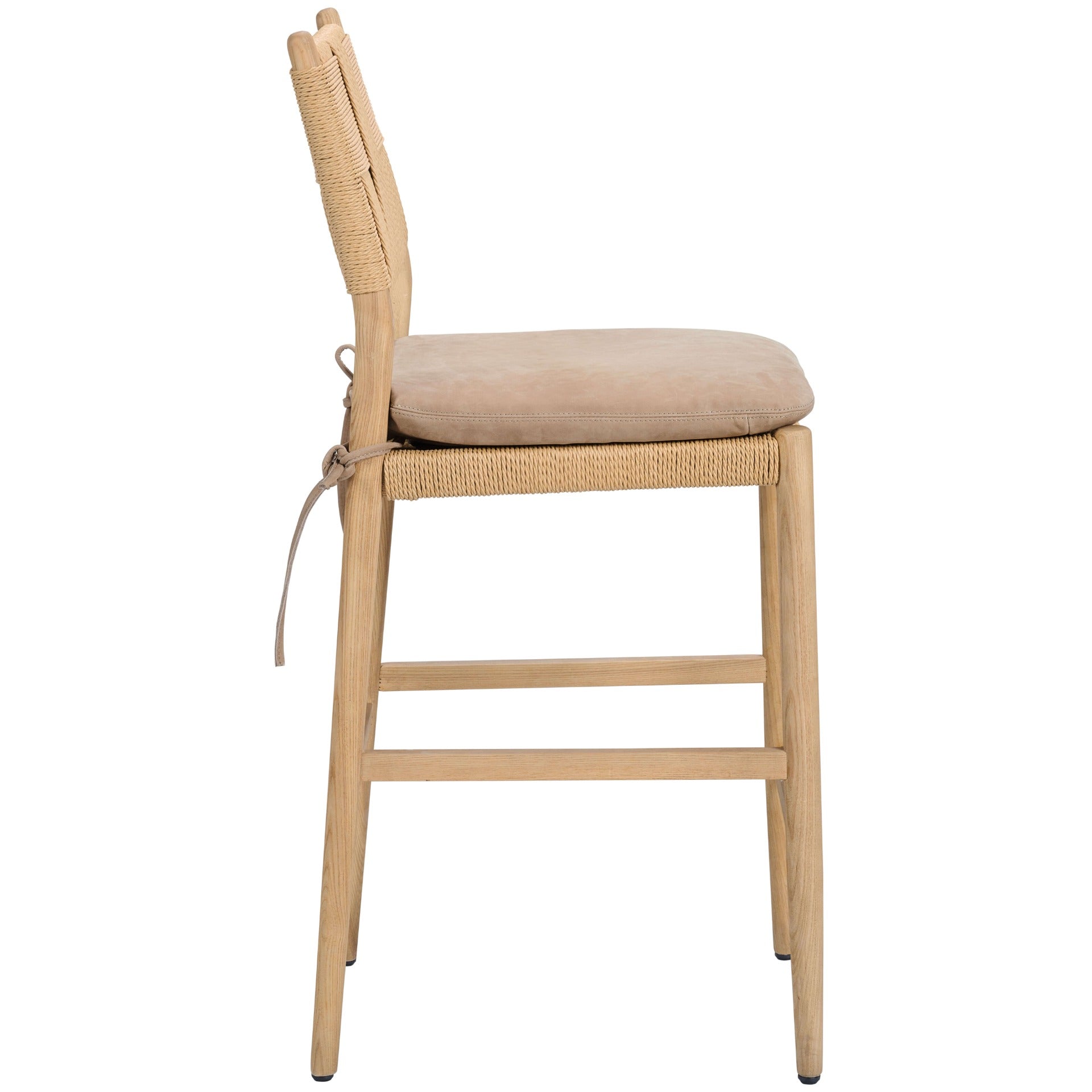 Radford Counter Stool with Leather Seat Cushion by Keiichi