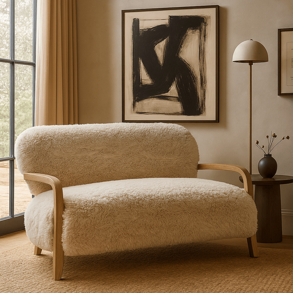 Baaarb Sofa in Faux Sheepskin by Keiichi