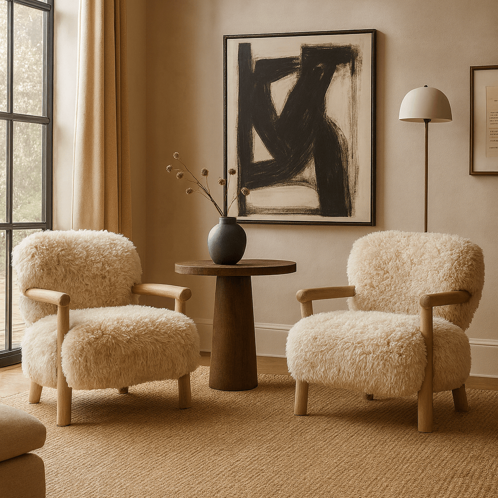 Baaarb Armchair in Real Sheepskin Keiichi