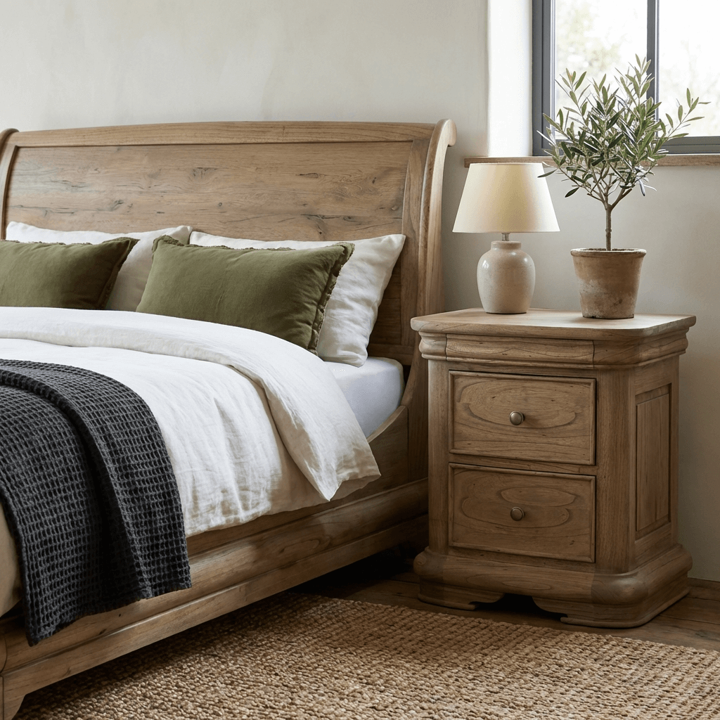 Fulbrook Oak 3 Drawer Bedside Table by Keiichi