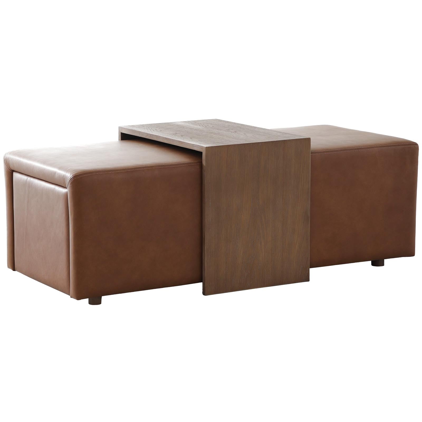 Campden Ottoman in Leather by Keiichi