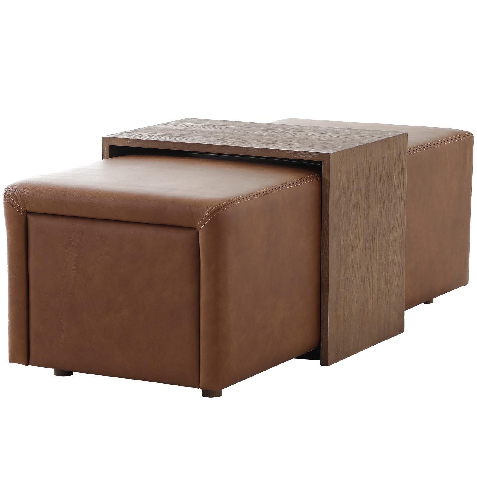 Campden Ottoman in Leather by Keiichi