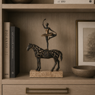 Dancing Balance Sculpture in Dark Bronze by Keiichi
