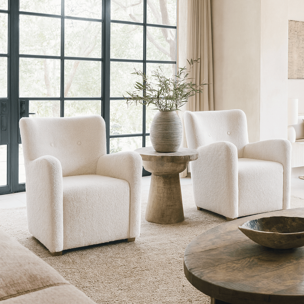 Hidcote Accent Chair in Faux Wool by Keiichi