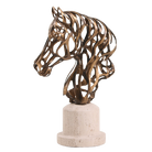 Horse Head Sculpture in Gold by Keiichi