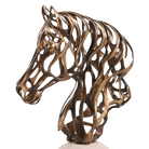 Horse Head Sculpture in Gold by Keiichi