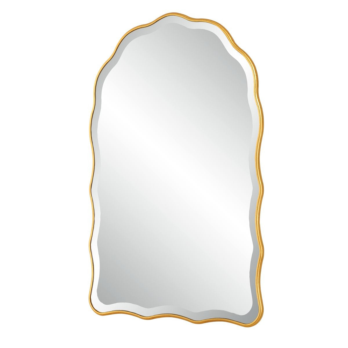 Irregular Arched Mirror in Gold Leaf by Keiichi