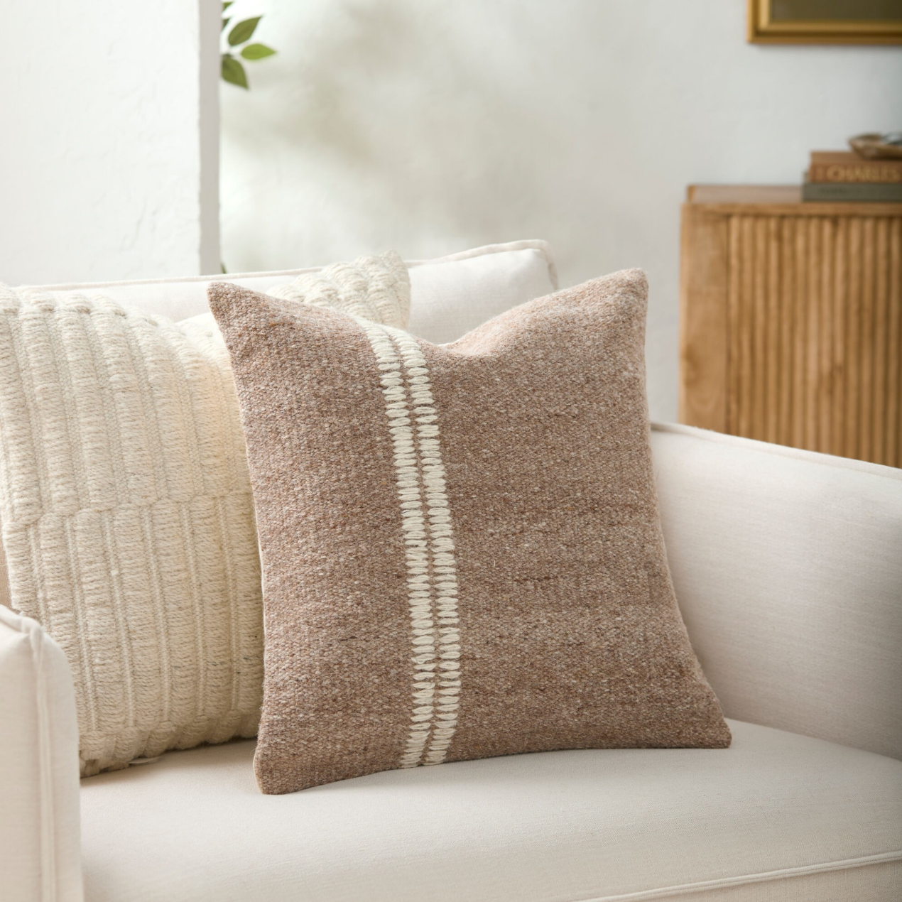 Jundah Woven Cushion in Light Brown by Keiichi