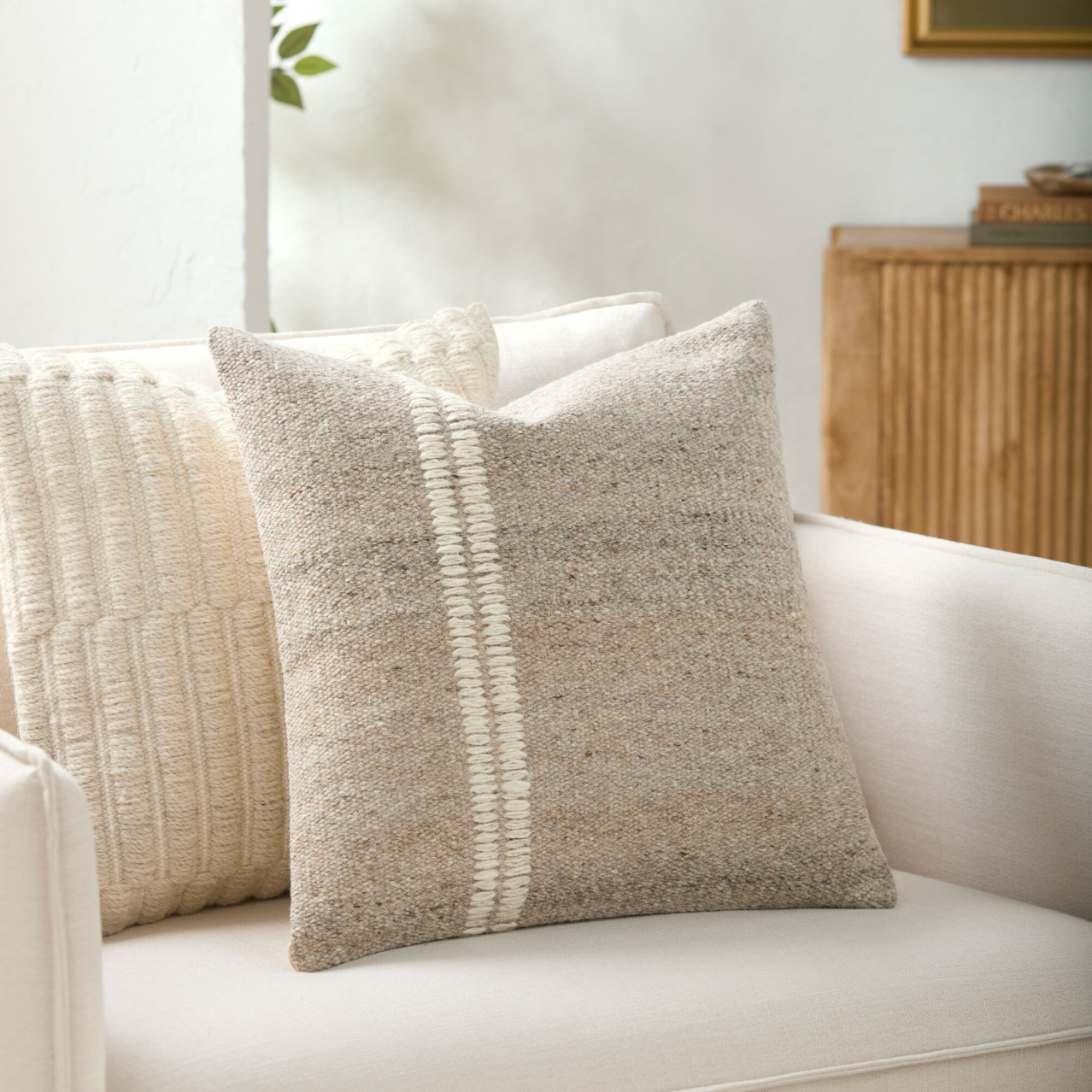 Jundah Woven Cushion in Warm Natural by Keiichi