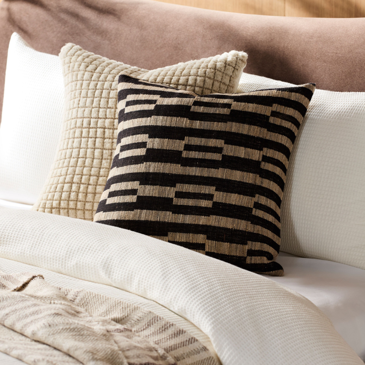 Marzano Hand Woven Cushion in Black by Keiichi