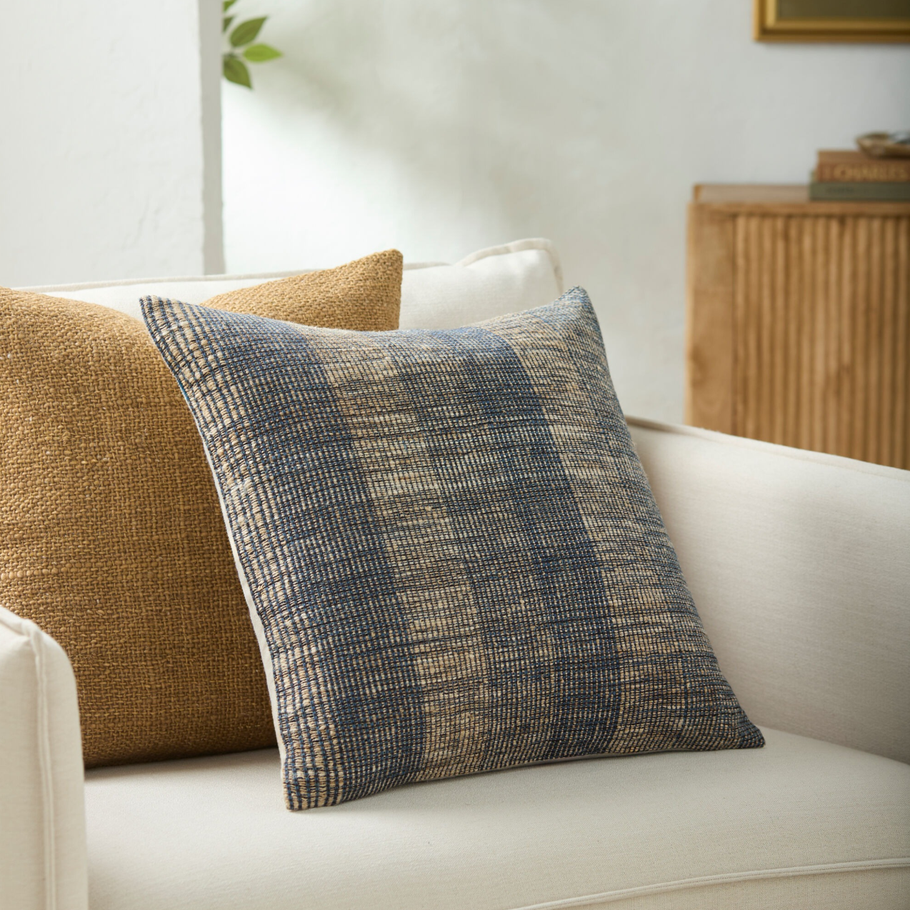 Marzano Hand Woven Cushion in Blue by Keiichi