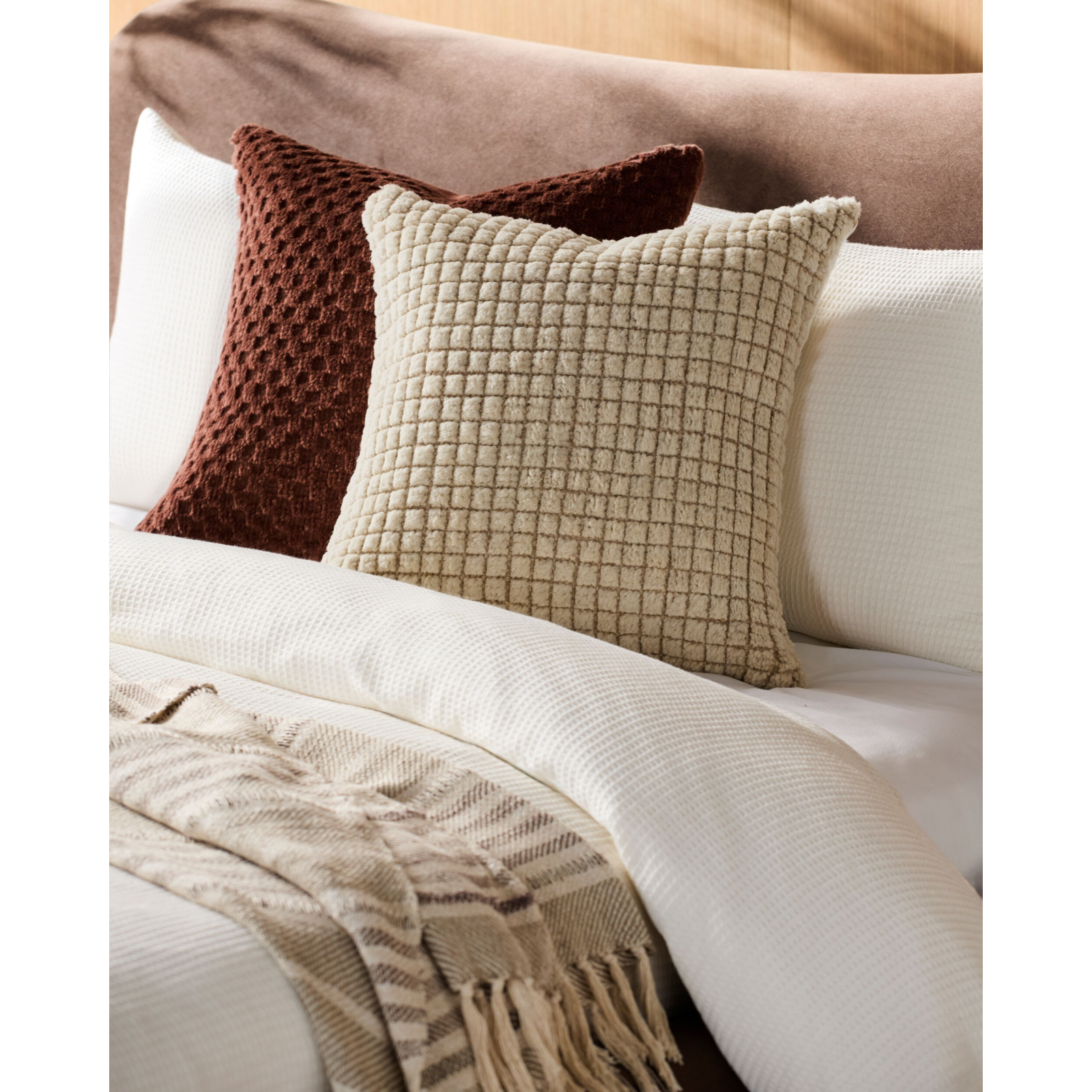 Novoli Hand Woven Cushion in Natural by Keiichi