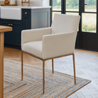 Sloane Dining Arm Chair in Aged Brass by Keiichi