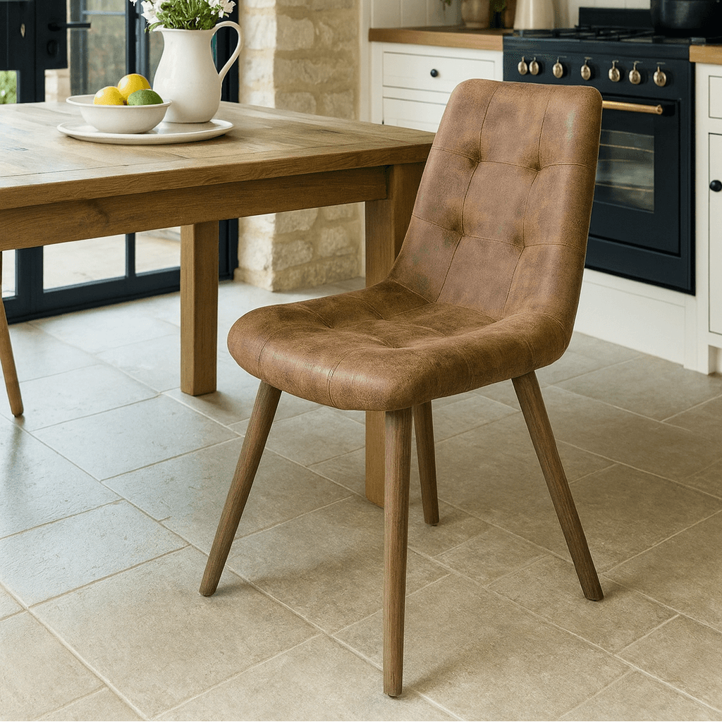 Winchcombe Dining Chair in Tan Leather Keiichi