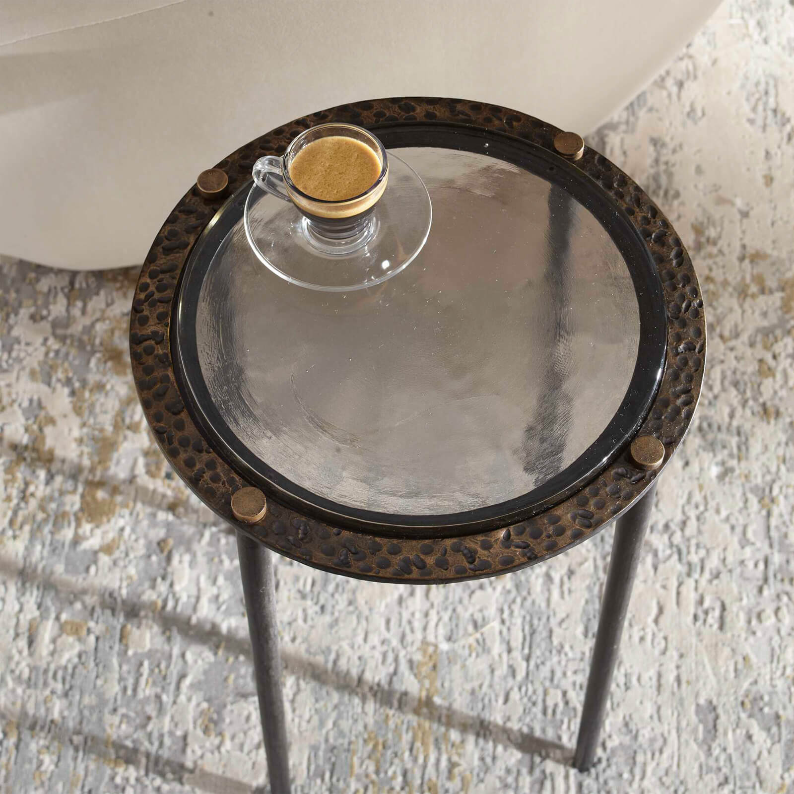 Kennington Round Glass Side Table Uttermost