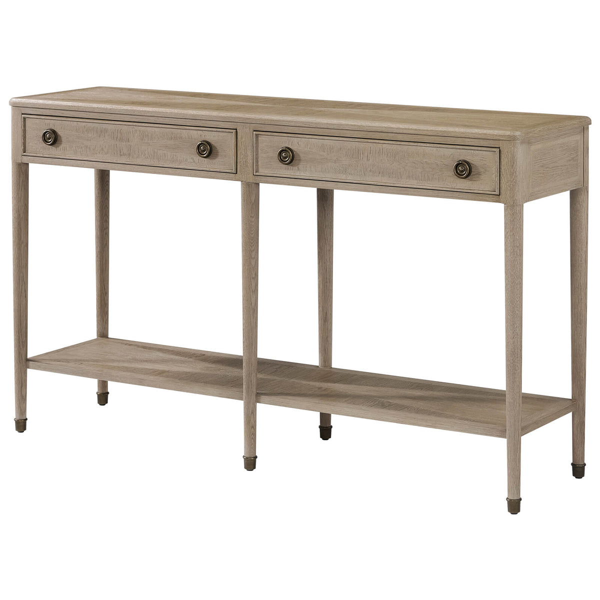 Kingswell Console Table in Riverwash Oak by Theodore Alexander