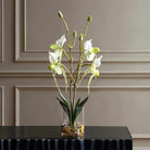 Lady Slipper Orchid In Glass Vase Uttermost