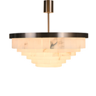 Mayfair Bronze & Alabaster Pendant 80cm by Luxe Collection