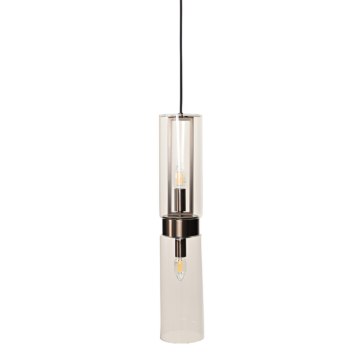 Revere Bronze & Clear Glass Single Pendant by Luxe Collection
